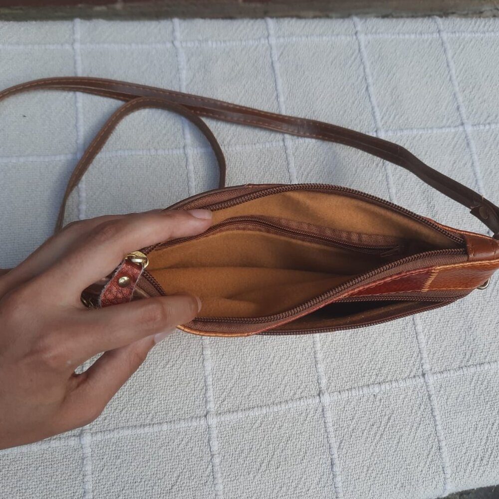 Retro Patchwork Style Shoulder Mini Bag - image 4